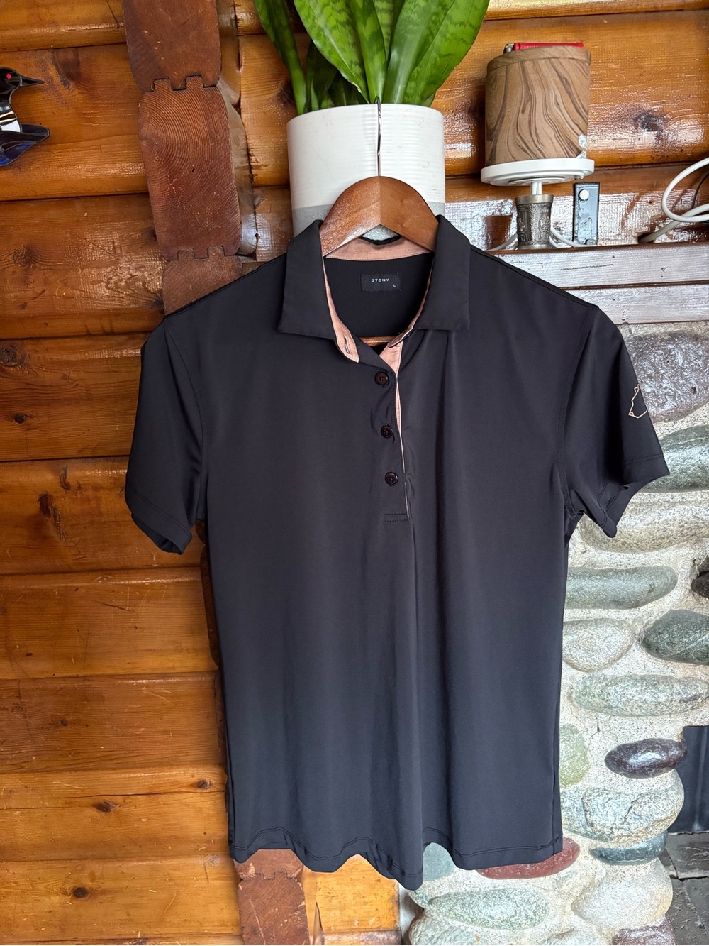 STONY Women’s Black Performance Golf Polo Shirt Size L